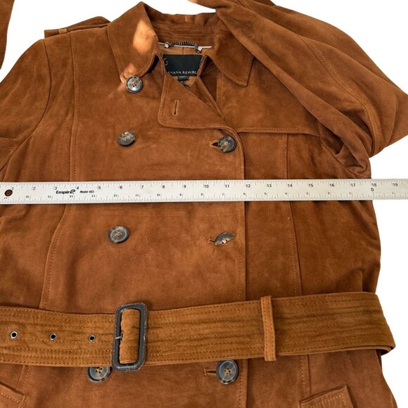 Banana Republic Womens Brown Suede Double-Breasted Trench Coat M NWT MSRP $698 - Picture 13 of 15